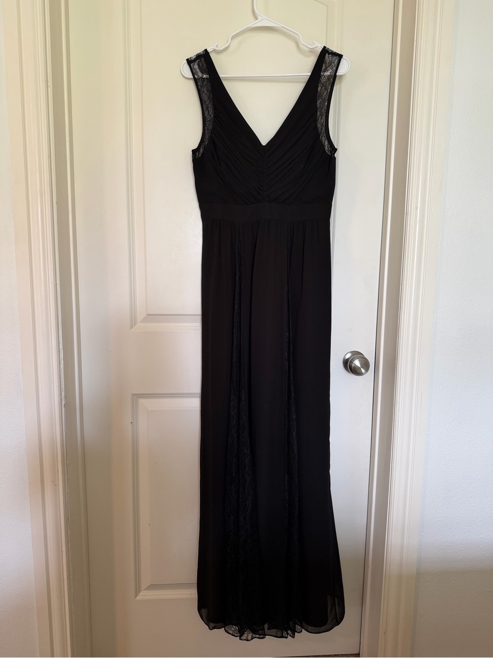 BCBGeneration Black Lace-Trim V-Neck Maxi Dress